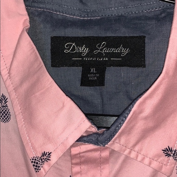 Dirty Laundry - Pink Button with Navy Pineapples - Picture 2 of 5